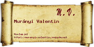 Murányi Valentin névjegykártya